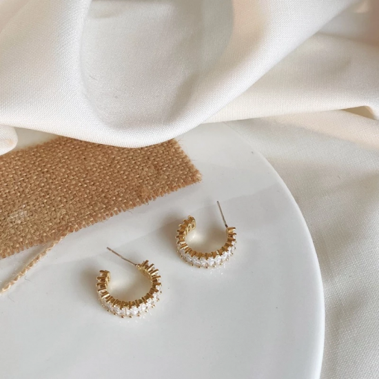 LINLINCHIC 2020 Micro Pave Zircon Hoop Earrings For Women Elegant Circle Sweet Jewelry 5PIC