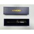 LYNOKI Ballpoint Pen, Medium Point and Smooth Writing Black Ink Pen with Pen Box, Black Gold Metal Body, 1 pc, 0.7mm