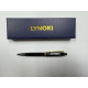LYNOKI Ballpoint Pen, Medium Point and Smooth Writing Black Ink Pen with Pen Box, Black Gold Metal Body, 1 pc, 0.7mm