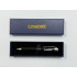 LYNOKI Ballpoint Pen, Medium Point and Smooth Writing Black Ink Pen with Pen Box, Black Silver Metal Body, 1 pc, 0.7mm